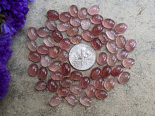 Load image into Gallery viewer, Strawberry Quartz Oval Cabochons - 6x8mm
