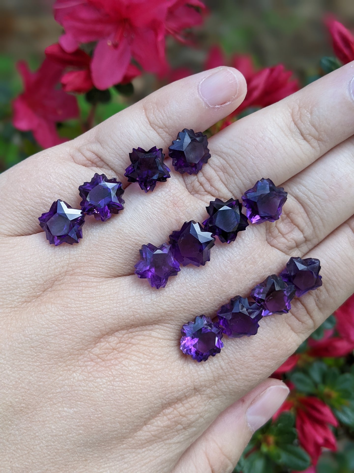 Amethyst Carved Flower Facets