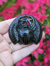 Load image into Gallery viewer, Gold Sheen Obsidian Scarab Carving
