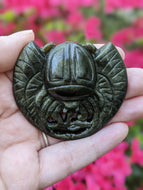 Gold Sheen Obsidian Scarab Carving
