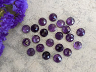 Amethyst Round Rose Cut Cabochons - 9mm
