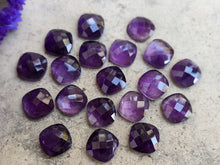 Load image into Gallery viewer, Amethyst Rose Cut Cabochons - 10mm Cushion (Square)
