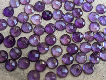 Load image into Gallery viewer, Amethyst Rose Cut Cabochons - 7mm Round
