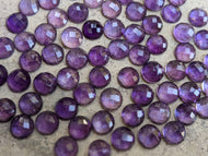 Amethyst Round Rose Cut Cabochons - 7mm