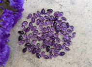 Amethyst Teardrop Cabochons - 6x9mm
