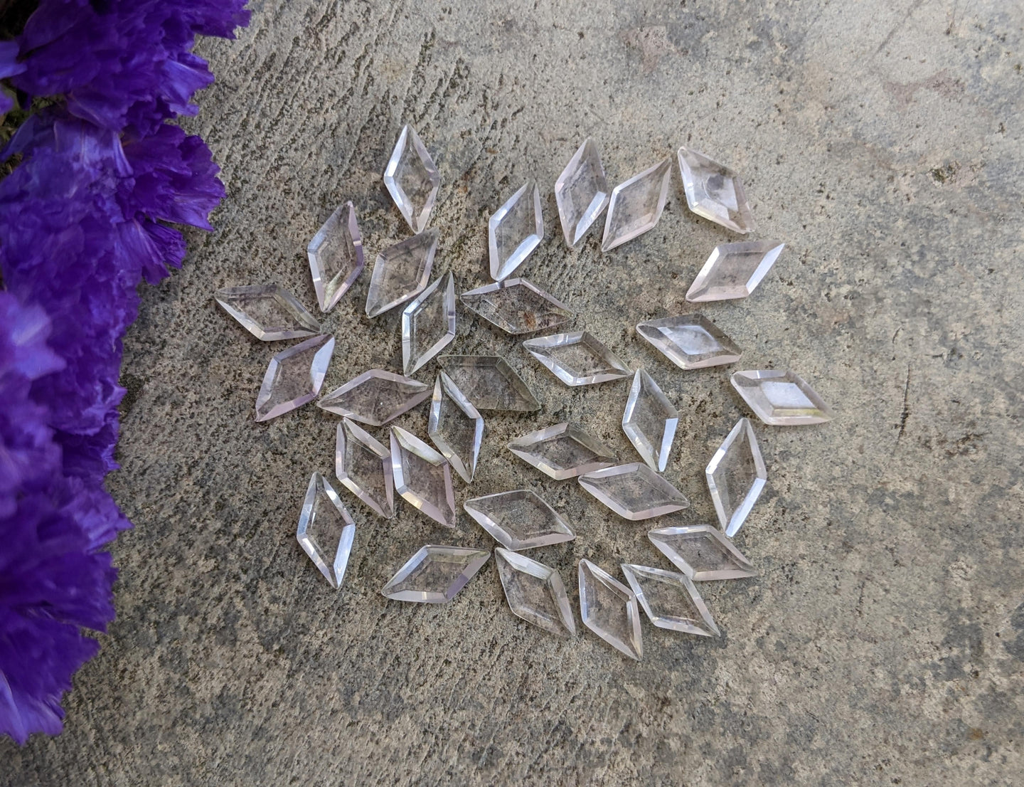 Rose Quartz Fancy Cut Diamonds - 5x10mm