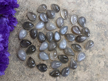 Load image into Gallery viewer, Grey Moonstone Teardrop Cabochons - 7x10mm
