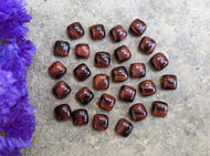 Red Tigers Eye Square Cabochons - 8mm