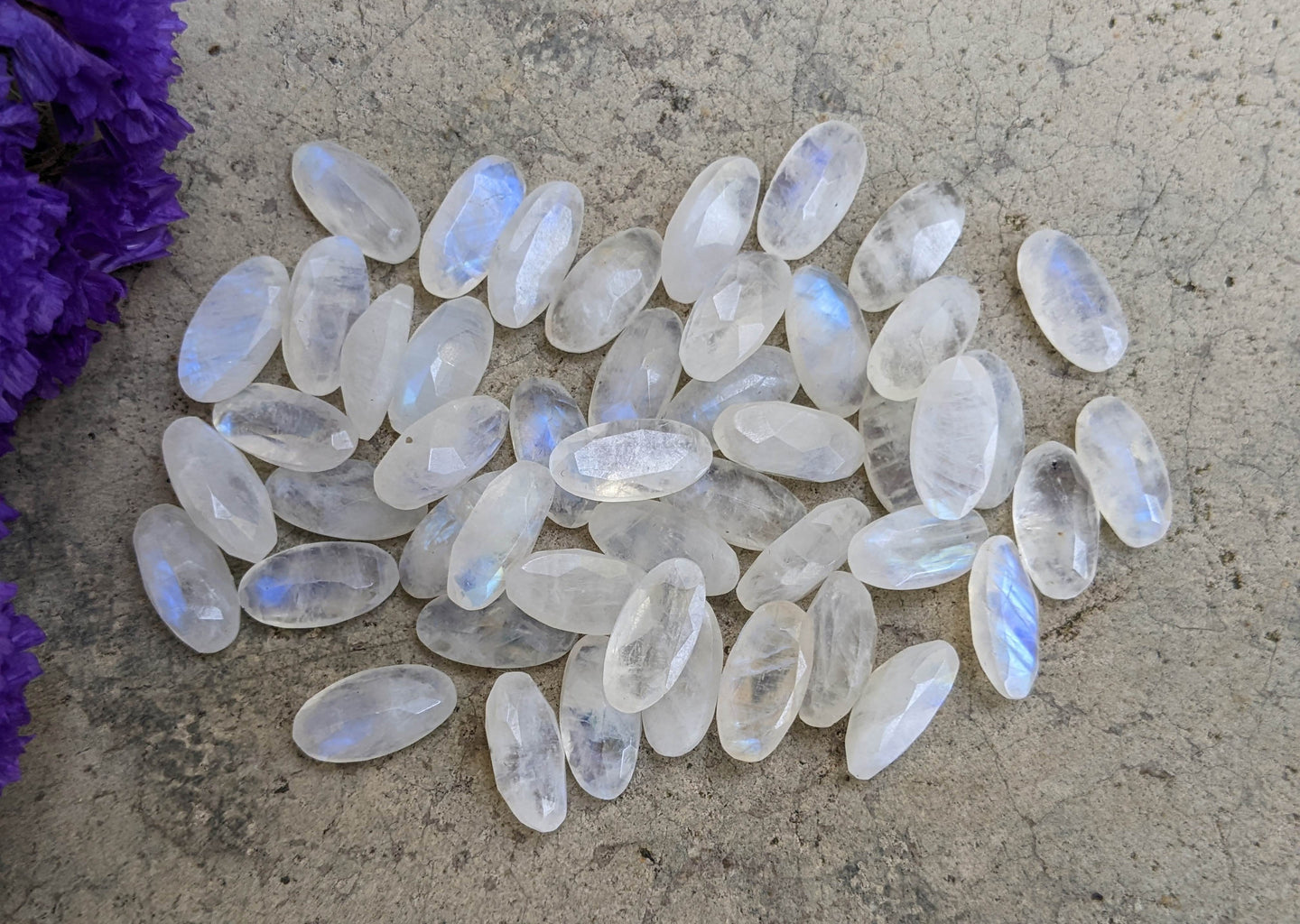 Moonstone Oval Facets - 6x12mm