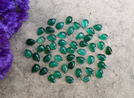Green Onyx Teardrop Cabochons - 5x7mm