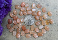 Peach Moonstone Rectangle Cabochons - 6x8mm