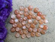 Peach Moonstone Cushion (Square) Cabochons - 7mm