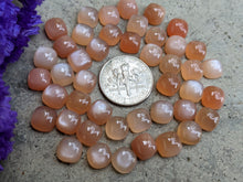 Load image into Gallery viewer, Peach Moonstone Cushion (Square) Cabochons - 7mm
