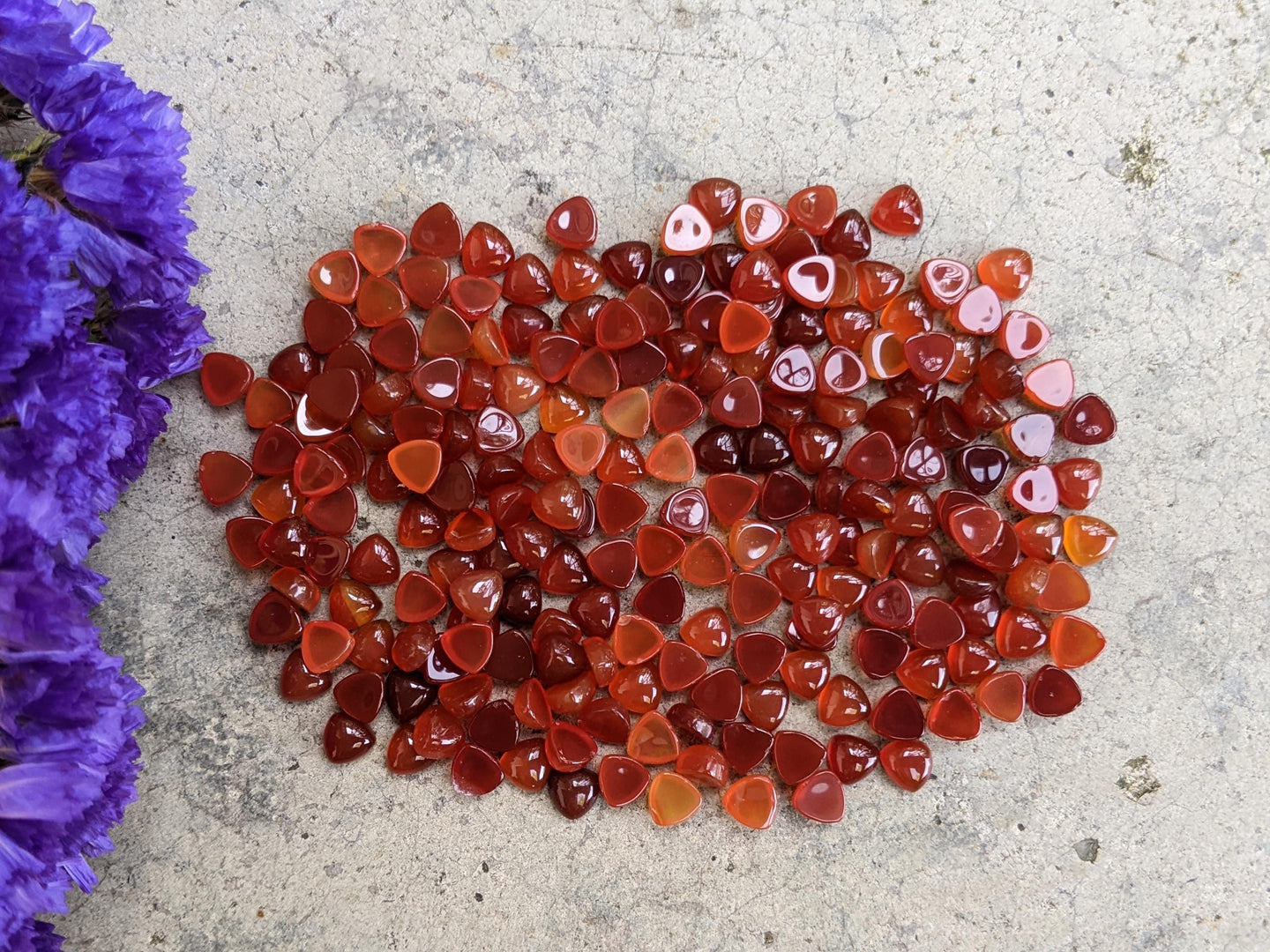 Carnelian Trillion Cabochons - 5mm