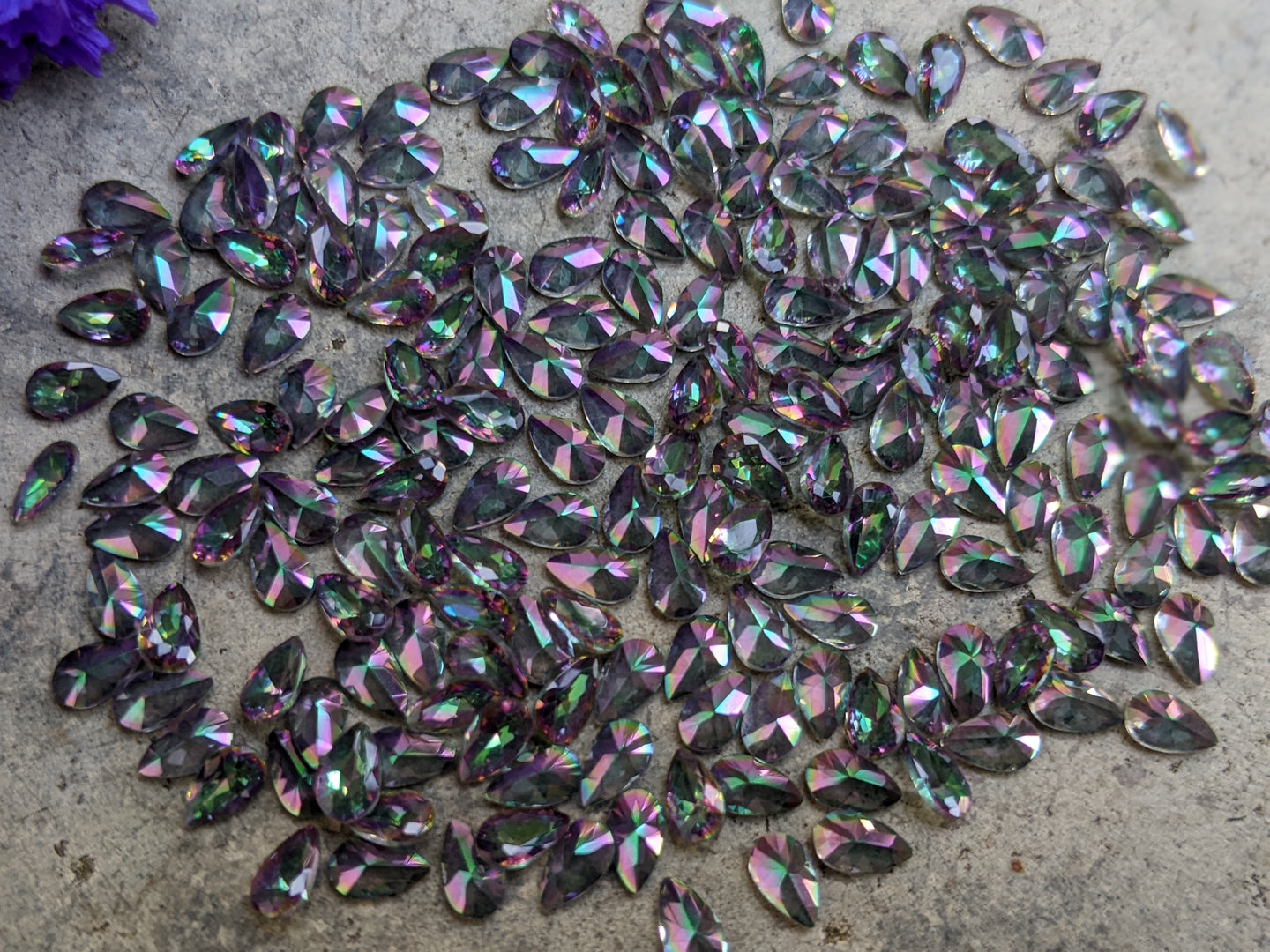 Mystic Quartz Teardrop Facets - 3x5mm