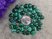 Load image into Gallery viewer, Malachite Trillion Cabochons - 9mm
