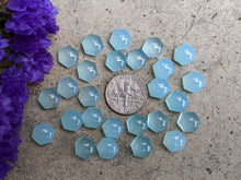 Load image into Gallery viewer, Aqua Chalcedony Hexagon Cabochons - 8mm
