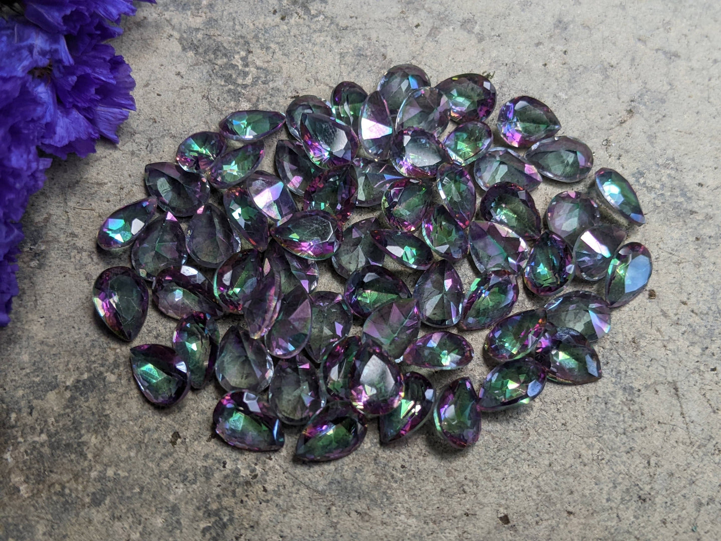 Mystic Quartz Teardrop Facets - 6x8mm