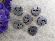 Silver Sheen Obsidian Moon and Star