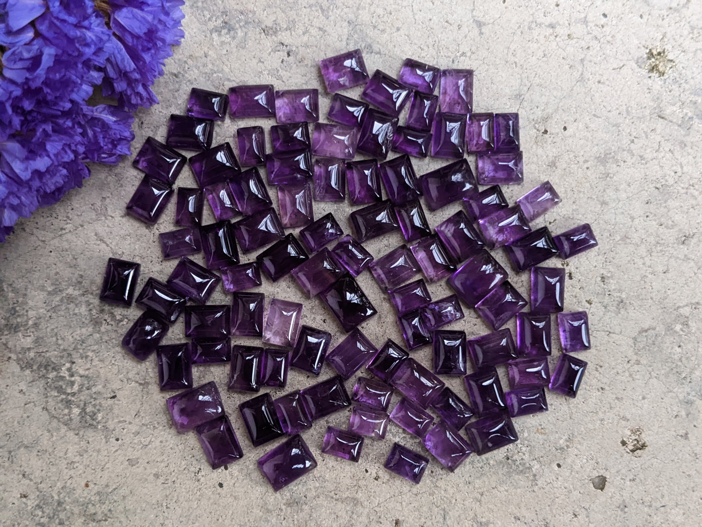 Amethyst Rectangle Cabochons