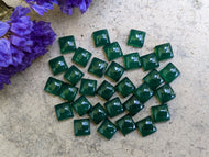 Green Onyx Square Cabochons - 7mm