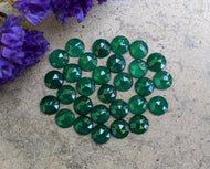 Green Onyx Round Rose Cut Cabochons - 8mm