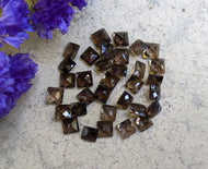 Smoky Quartz Rose Cut Square Facets - 6mm