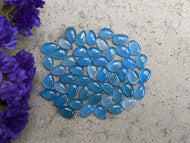 Blue Chalcedony Teardrop Cabochons - 7x9mm