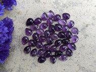 Amethyst Teardrop Cabochons - 7x9mm