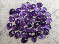 Amethyst Teardrop Cabochons - 8x10mm
