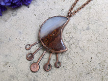 Load image into Gallery viewer, Red Moss Agate Crescent Moon Pendant
