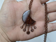 Load image into Gallery viewer, Red Moss Agate Crescent Moon Pendant
