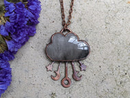 Handmade Silver Sheen Obsidian Cloud Pendant