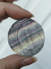 Load image into Gallery viewer, Fluorite Carved Kitsune Fox Pendant
