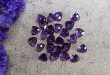 Load image into Gallery viewer, Amethyst Rose Cut Trillion Facets - 7mm
