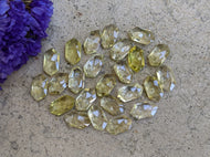 Lemon Quartz Rose Cut Elongated Hexagons
