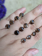 Smoky Quartz Domed Round Facets - 8mm