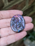 Purple Labradorite Carved Cabochon