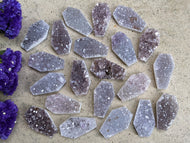 Amethyst Druzy Coffin Cabochons