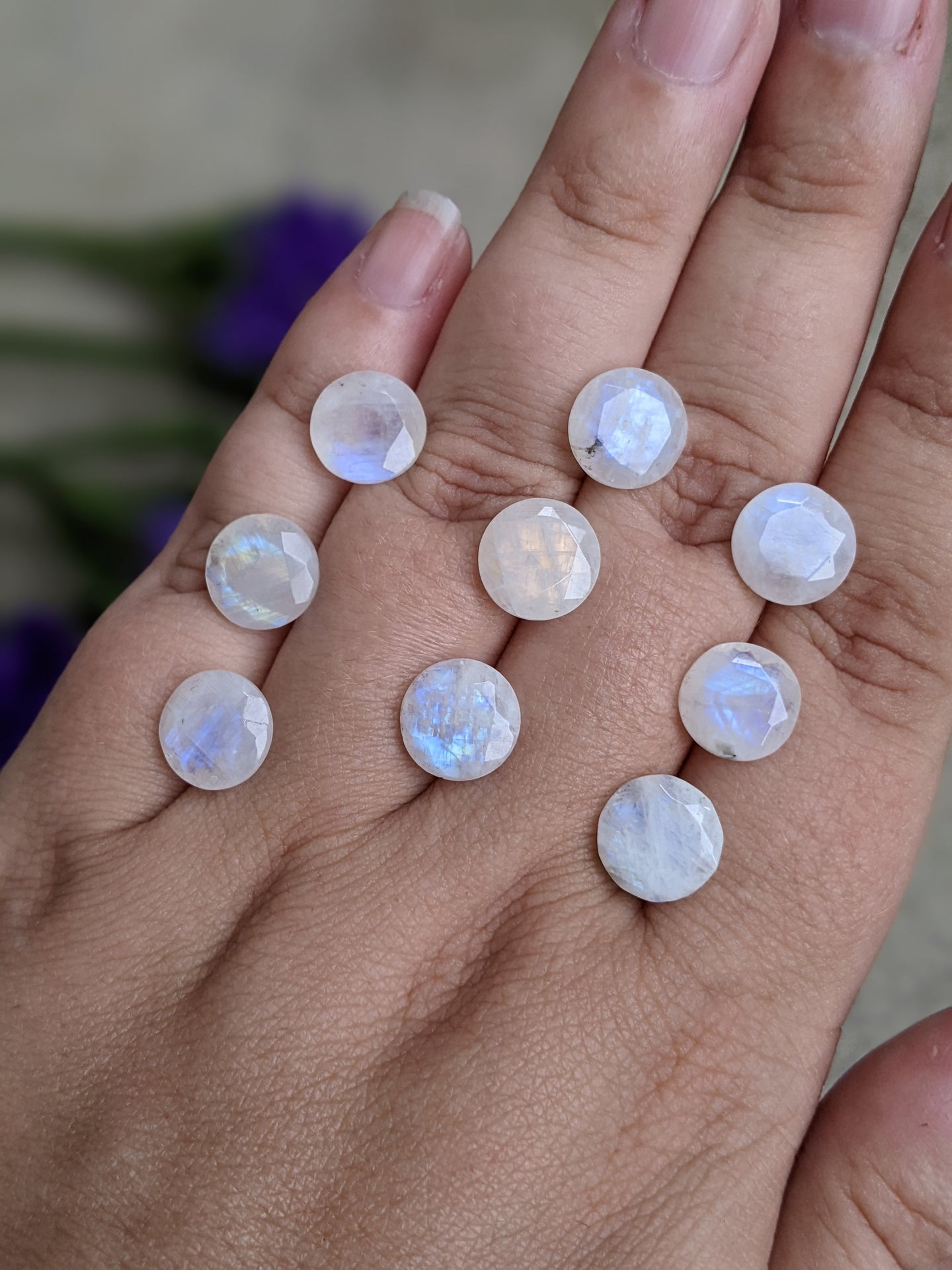 Moonstone Round Facets - 10mm