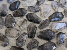 Load image into Gallery viewer, Tourmalinated Quartz Coffin Cabochons
