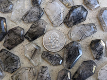 Load image into Gallery viewer, Tourmalinated Quartz Coffin Cabochons
