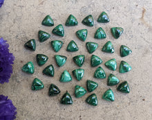 Load image into Gallery viewer, Malachite Trillion Cabochons - 6mm
