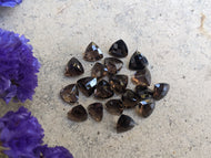 Smoky Quartz Rose Cut Trillion Facets - 8mm
