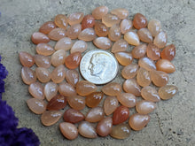 Load image into Gallery viewer, Peach Moonstone Teardrop Cabochons - 6x9mm
