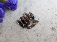 Smoky Quartz Oval Rose Cut Facets - 5x13mm