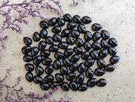 Black Onyx Teardrop Cabochons - 6x8mm