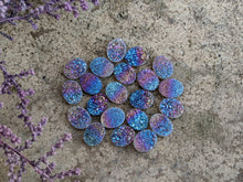 Load image into Gallery viewer, Titanium Druzy Agate Rainbow Oval Cabochons - 8x10mm
