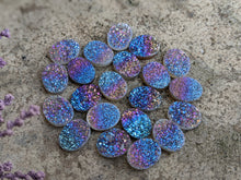 Load image into Gallery viewer, Titanium Druzy Agate Rainbow Oval Cabochons - 8x10mm
