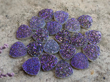 Load image into Gallery viewer, Titanium Druzy Agate Trillion Cabochons (Purple) - 12mm
